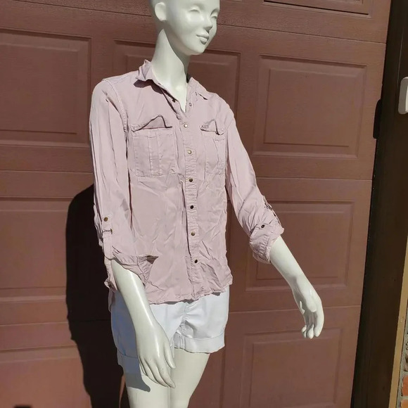 Nordstrom Thread & Supply 100% Lyocell Women's Size Medium Button Down Shirt EUC - Picture 7 of 15